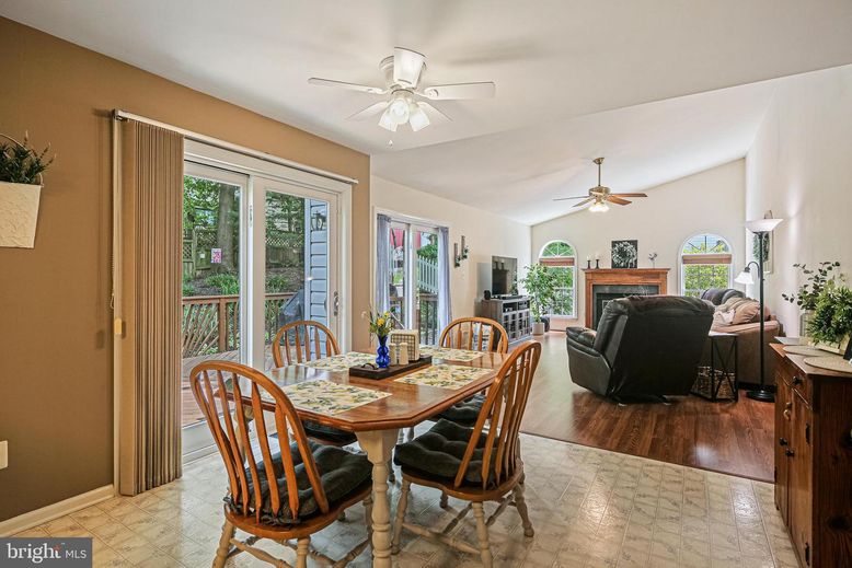 Dining room, Fireplace, Interior, Living room, Wood Texture Flooring