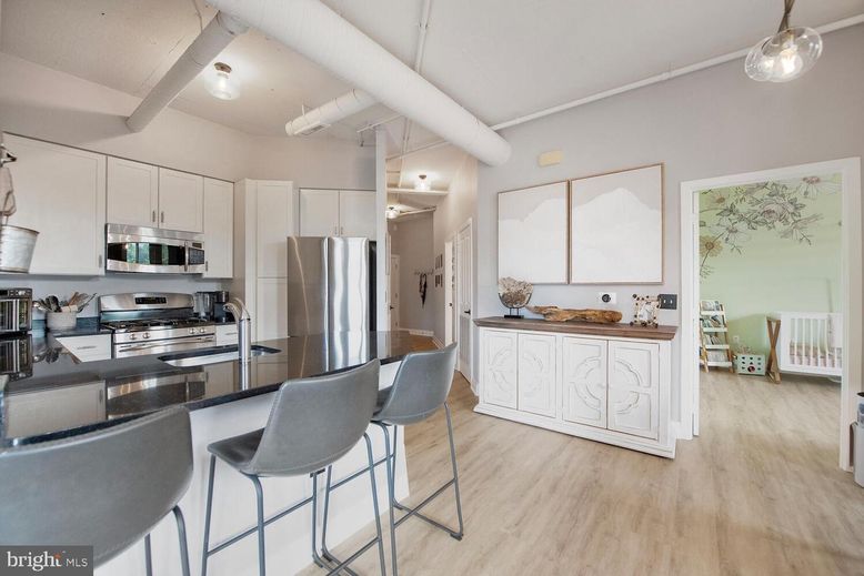 Interior, Kitchen, Stainless Steel Appliances, Wood Texture Flooring