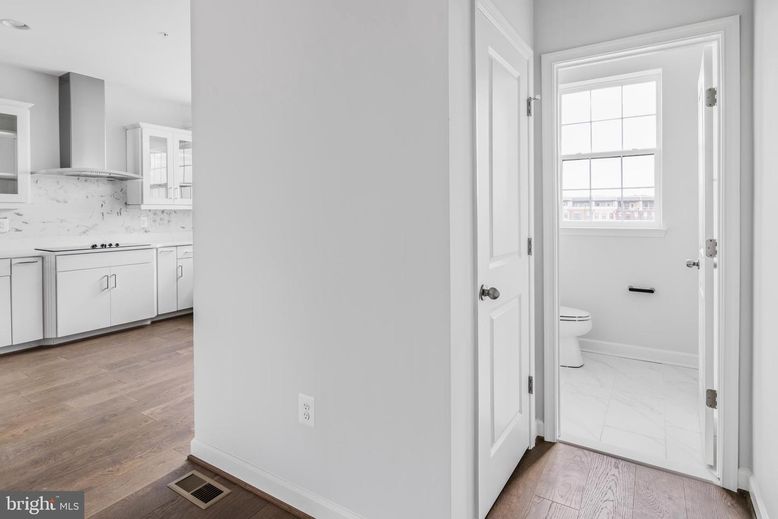 Bathroom, Interior, Kitchen, Marble, Marble Walls, Recessed Lighting, Wood Texture Flooring