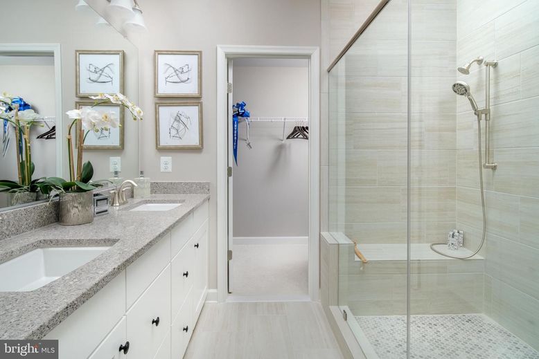 Bathroom, Dual Sink Vanities, Glass Shower, Interior