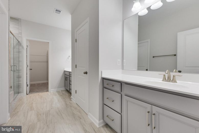 Bathroom, Dual Sink Vanities, Glass Shower, Interior, Marble