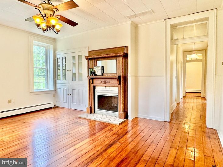Empty room, Fireplace, Interior, Wood Texture Flooring