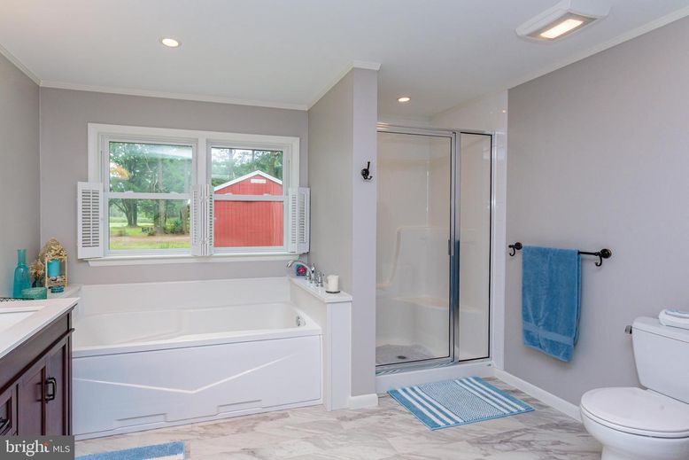 Bathroom, Glass Shower, Interior, Marble, Recessed Lighting