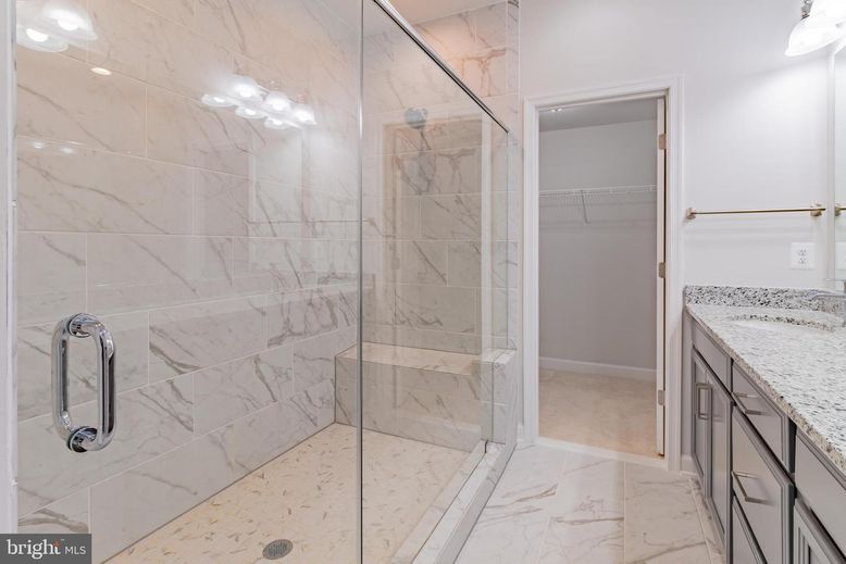 Bathroom, Glass Shower, Interior, Marble, Marble Walls