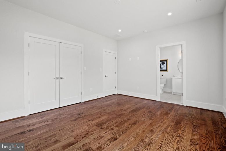 Bathroom, Empty room, Interior, Recessed Lighting, Wood Texture Flooring