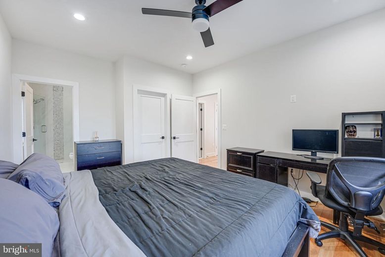 Bedroom, Home Office, Interior, Recessed Lighting, Wood Texture Flooring