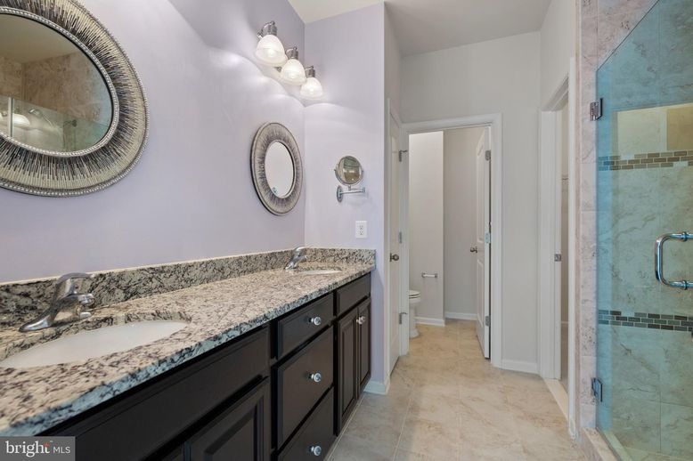 Bathroom, Dual Sink Vanities, Glass Shower, Interior