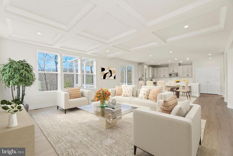 Interior, Kitchen, Living room, Recessed Lighting, Wood Texture Flooring