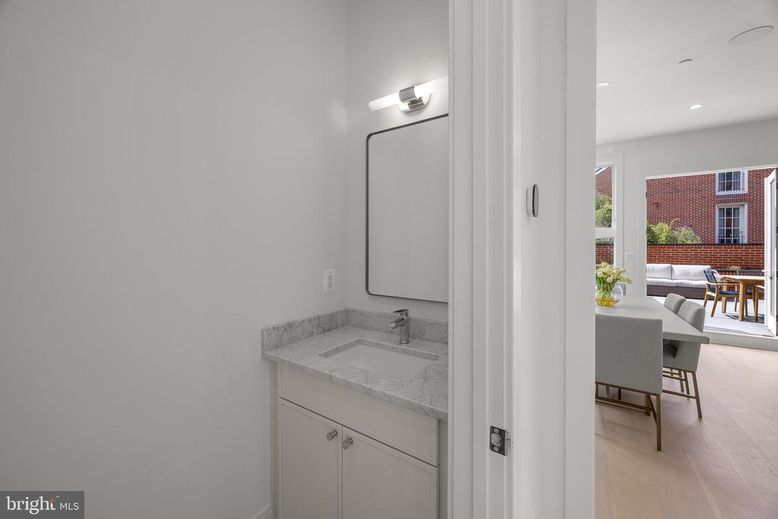 Bathroom, Dining room, Interior, Recessed Lighting, Wood Texture Flooring