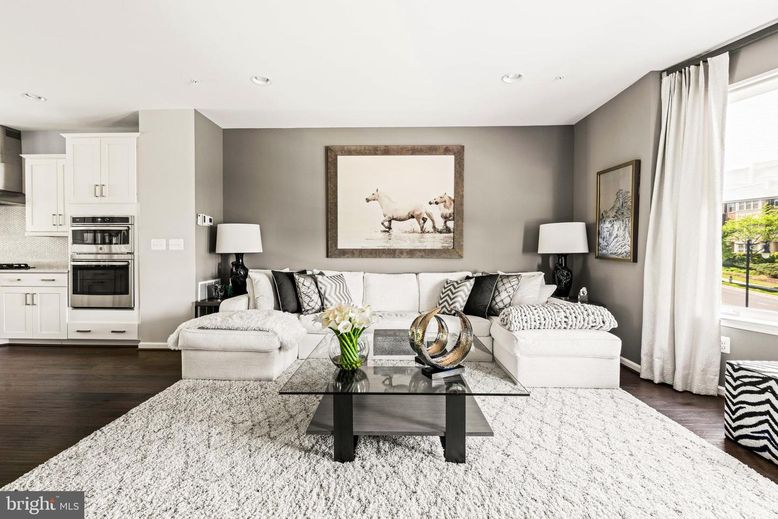 Interior, Kitchen, Living room, Recessed Lighting, Stainless Steel Appliances, Wood Texture Flooring