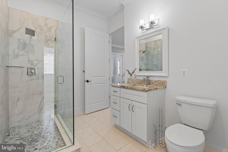 Bathroom, Glass Shower, Interior, Marble Walls