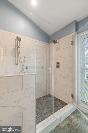 Bathroom, Glass Shower, Interior, Marble Walls, Recessed Lighting