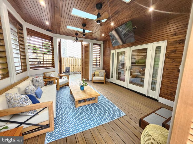 Interior, Living room, Recessed Lighting, Wooden Ceilings, Wood Texture Flooring, Wooden Walls