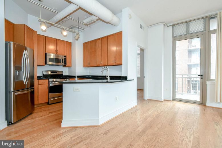 Interior, Kitchen, Pendant Lights, Stainless Steel Appliances, Wood Texture Flooring