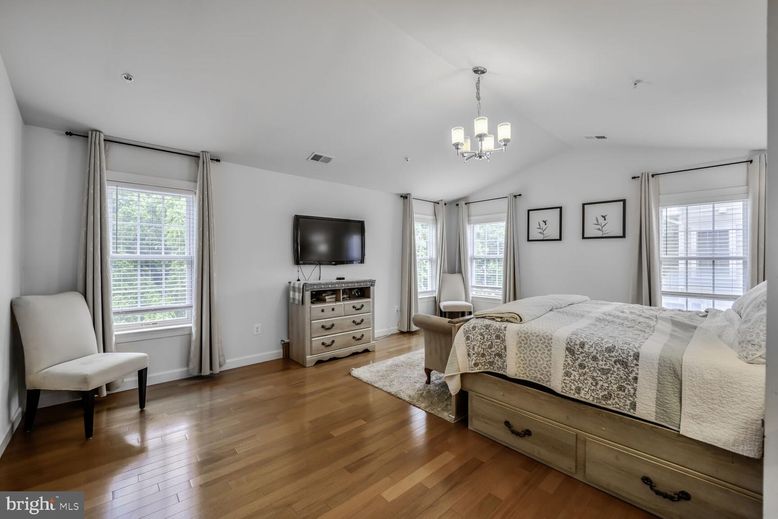 Bedroom, Chandelier, Interior, Wood Texture Flooring