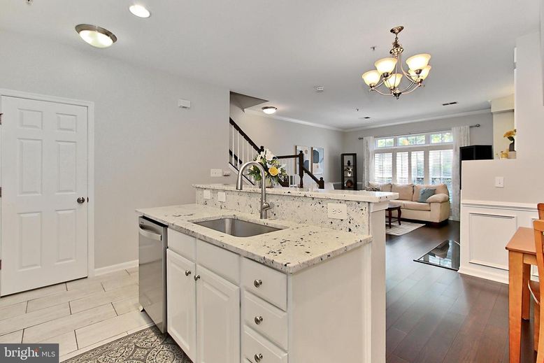 Chandelier, Interior, Kitchen, Living room, Recessed Lighting, Wood Texture Flooring