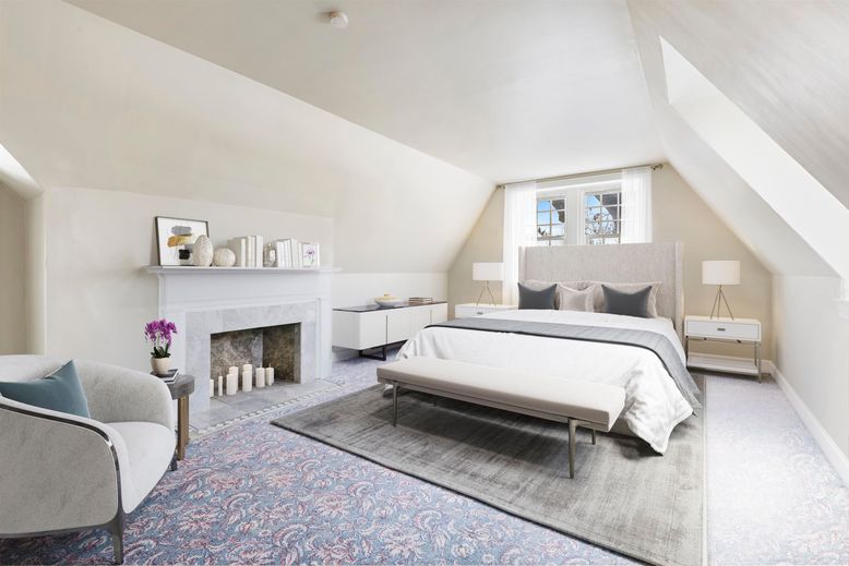 Bedroom, Fireplace, Interior