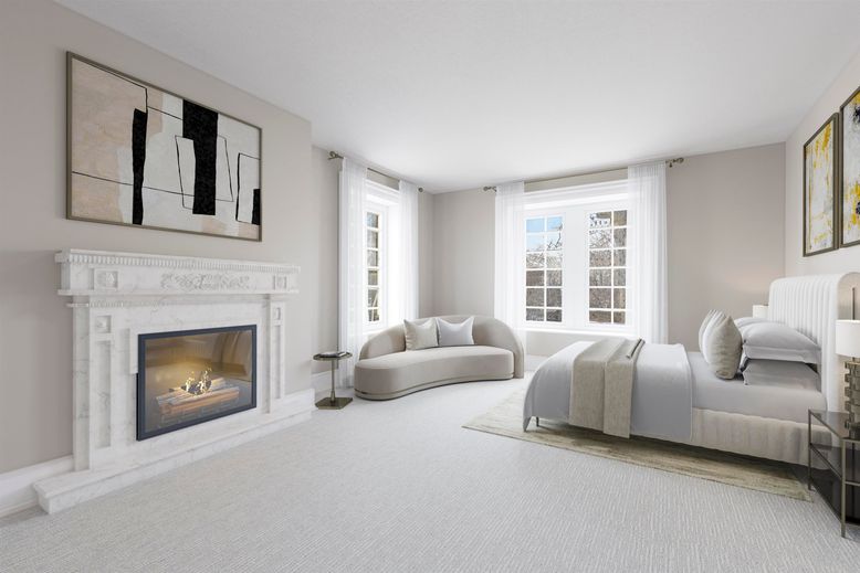 Bedroom, Fireplace, Interior