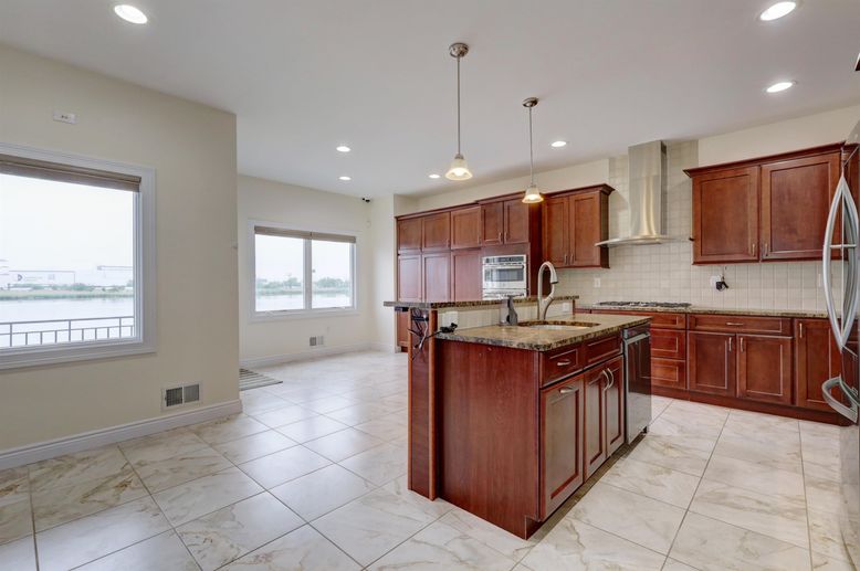 Interior, Kitchen, Marble, Pendant Lights, Recessed Lighting