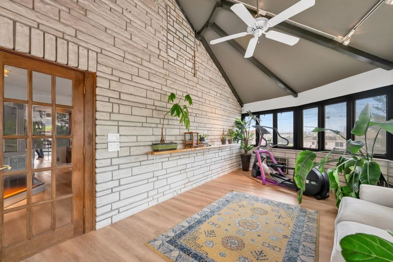 Interior, Stone Walls, Wood Texture Flooring