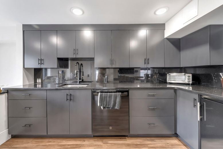 Interior, Kitchen, Recessed Lighting, Wood Texture Flooring