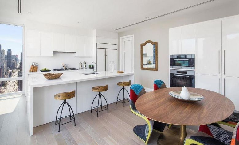 Dining room, Interior, Kitchen, Stainless Steel Appliances, Wood Texture Flooring