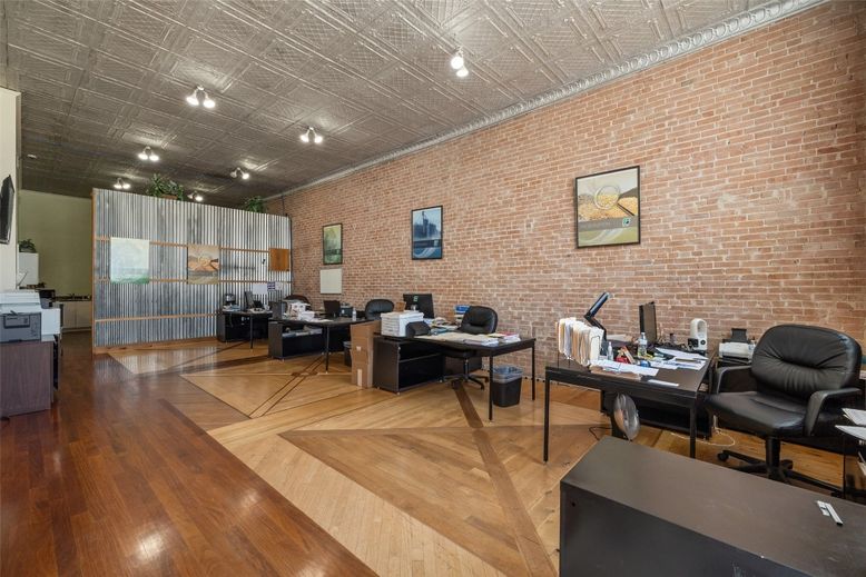 Home Office, Interior, Stone Walls, Wood Texture Flooring