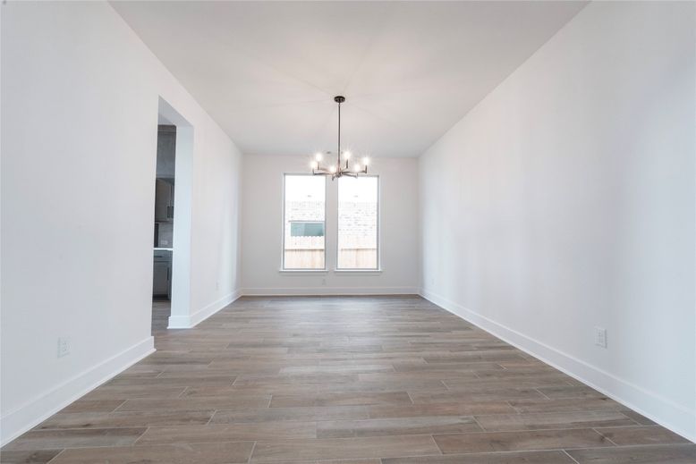 Empty room, Interior, Pendant Lights, Wood Texture Flooring