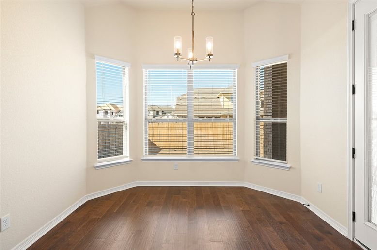 Chandelier, Empty room, Interior, Pendant Lights, Wood Texture Flooring