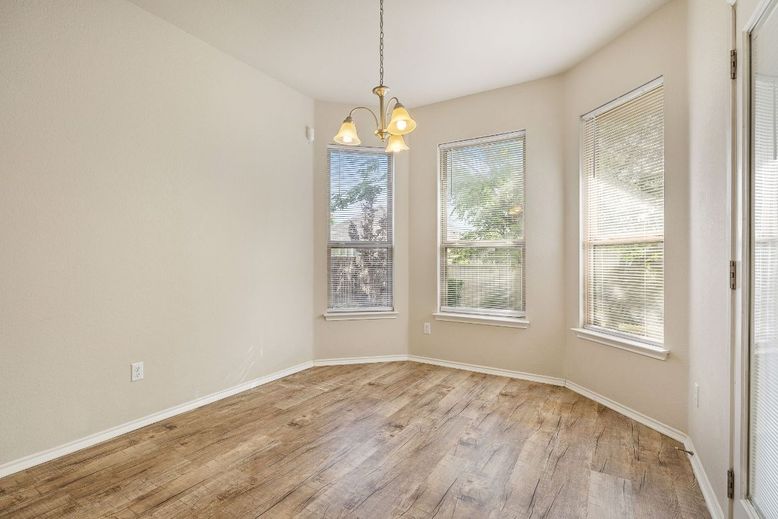 Chandelier, Empty room, Interior, Pendant Lights, Wood Texture Flooring