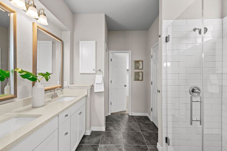 Bathroom, Dual Sink Vanities, Glass Shower, Interior