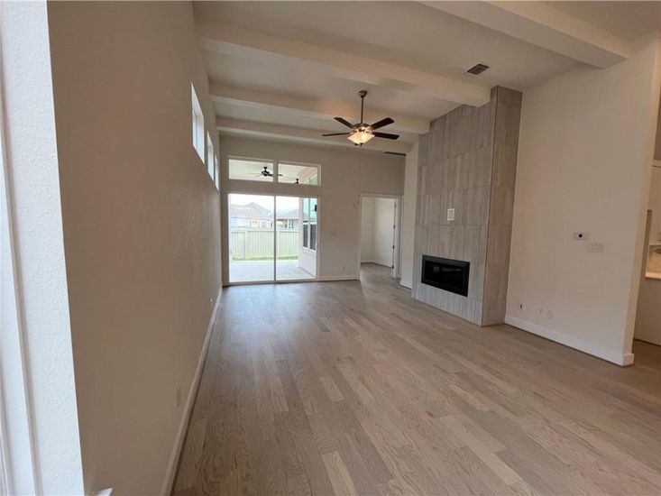 Empty room, Fireplace, Interior, Wood Texture Flooring