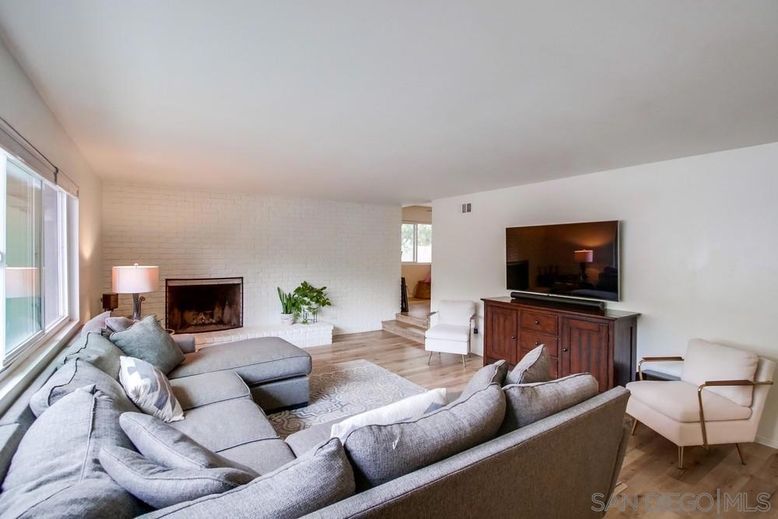 Fireplace, Interior, Living room, Stone Walls, Wood Texture Flooring