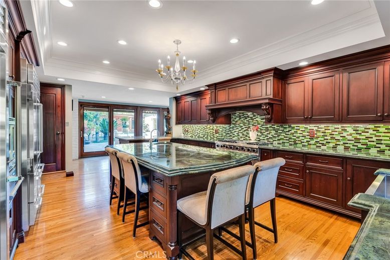 Chandelier, Interior, Kitchen, Recessed Lighting, Wood Texture Flooring
