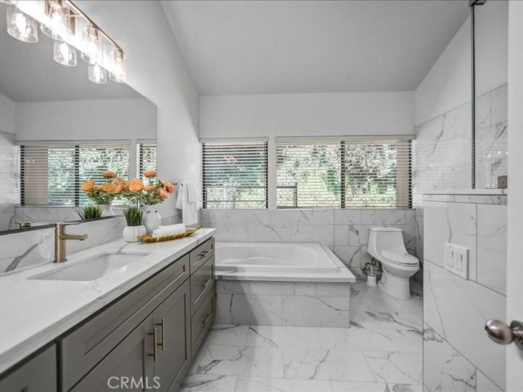 Bathroom, Dual Sink Vanities, Interior, Marble, Marble Walls