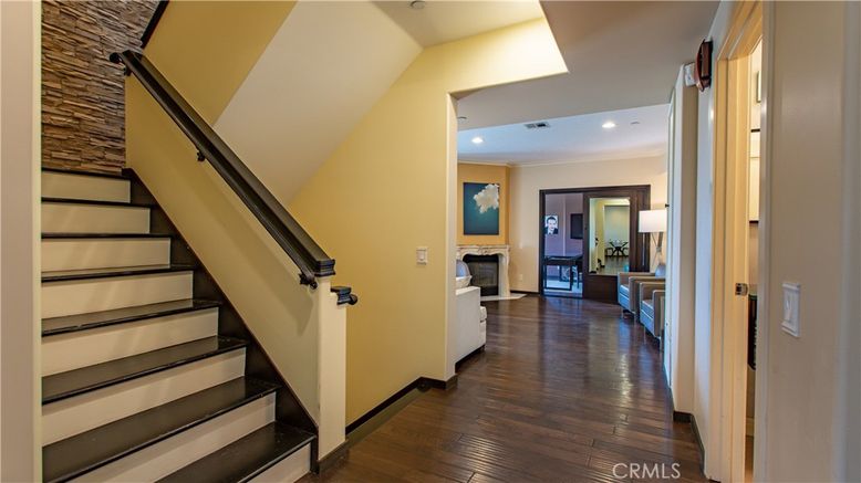 Fireplace, Interior, Recessed Lighting, Wood Texture Flooring