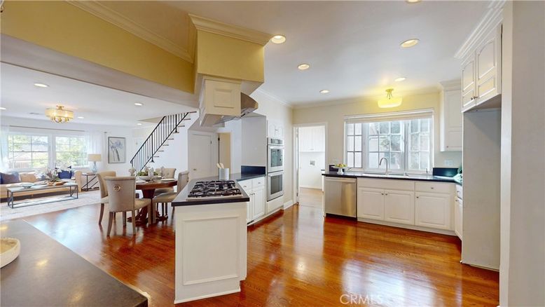 Dining room, Interior, Kitchen, Living room, Recessed Lighting, Wood Texture Flooring