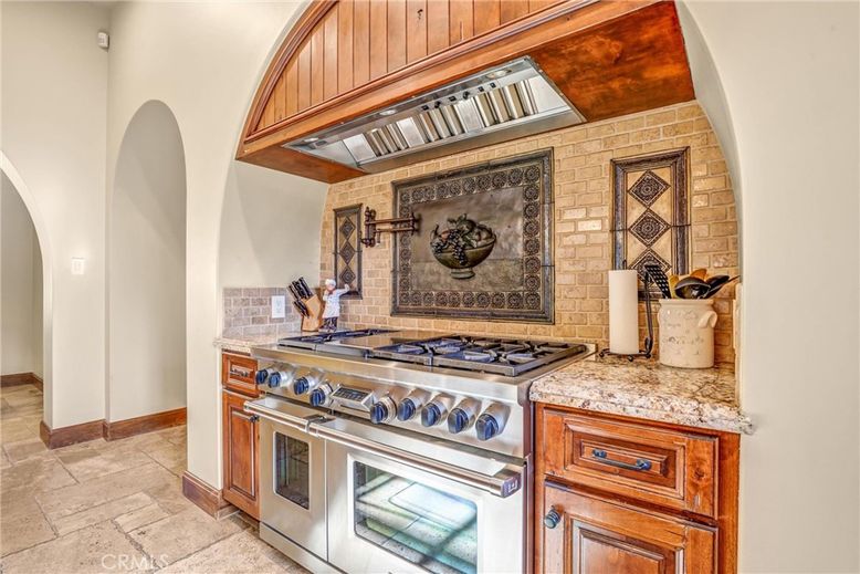 Interior, Kitchen, Stainless Steel Appliances, Stone Walls