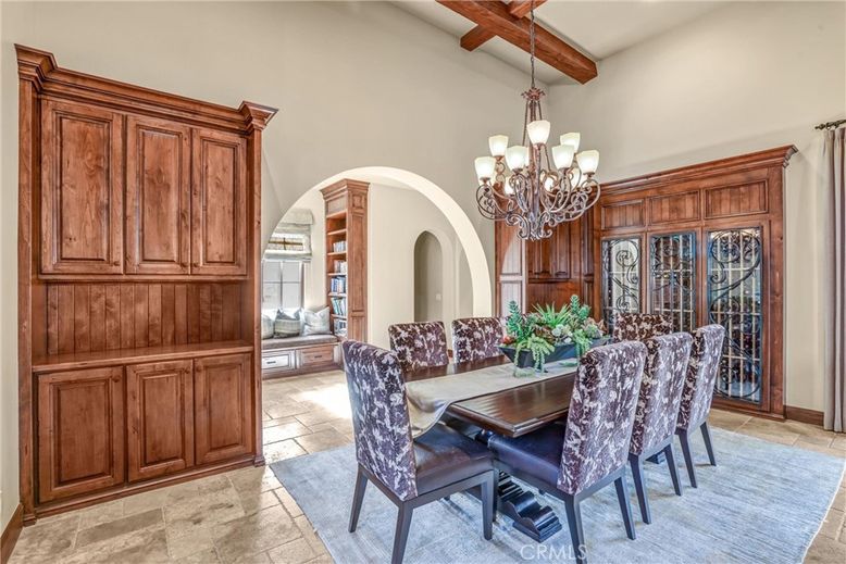 Chandelier, Dining room, Interior, Wooden Beams