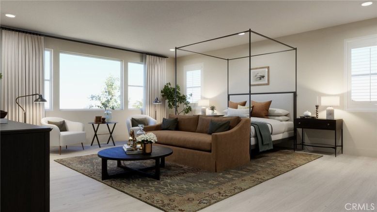 Bedroom, Interior, Living room, Recessed Lighting, Wood Texture Flooring