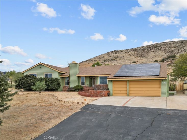 Attached, Exterior, Facade, Solar Panels, Ranch