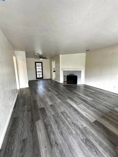 Empty room, Fireplace, Interior, Wood Texture Flooring