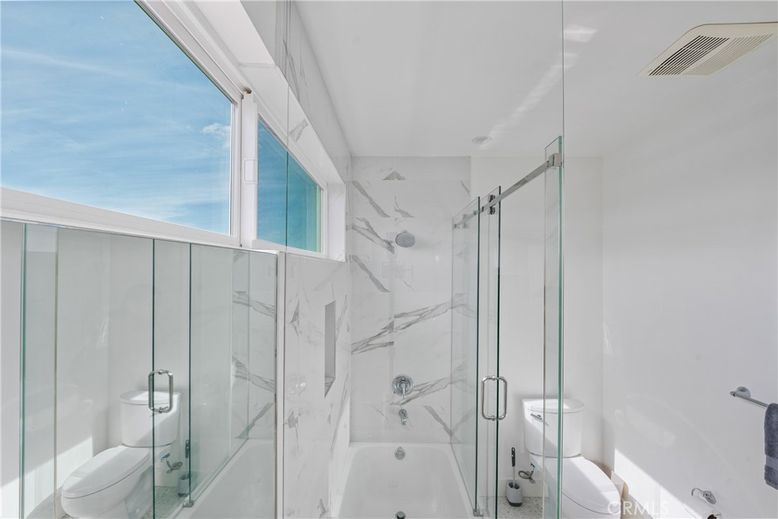 Bathroom, Glass Shower, Interior, Marble Walls