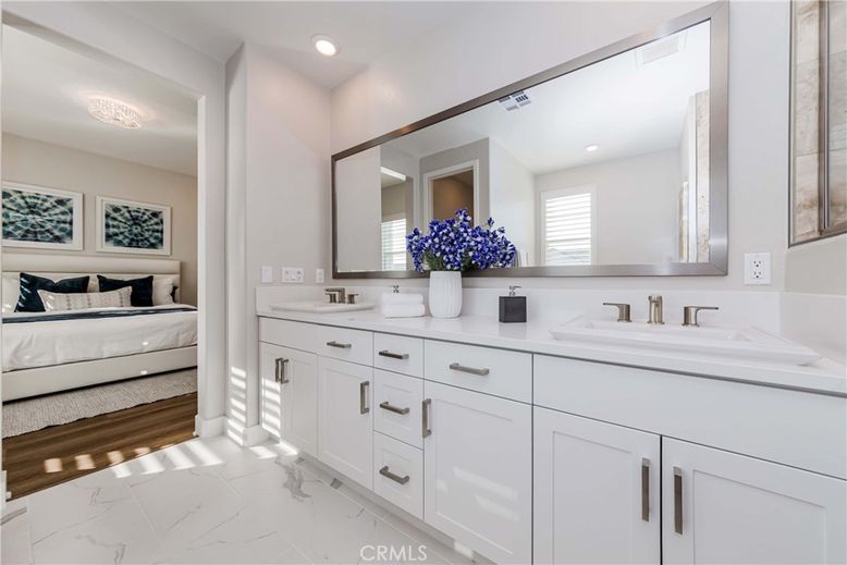Bathroom, Bedroom, Dual Sink Vanities, Interior, Marble, Recessed Lighting
