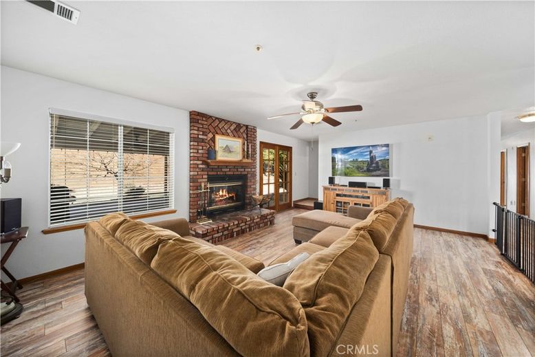 Fireplace, Interior, Living room, Stone Walls, Wood Texture Flooring