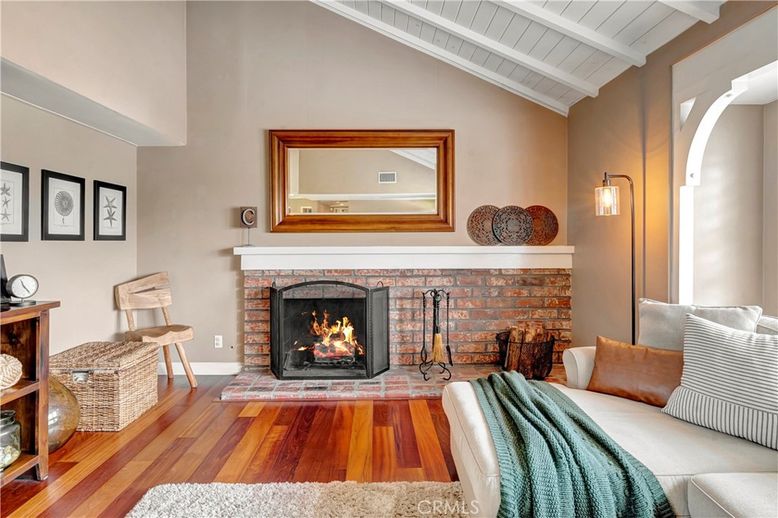 Fireplace, Interior, Wood Texture Flooring