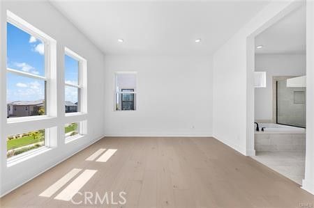 Bathroom, Empty room, Interior, Recessed Lighting, Wood Texture Flooring