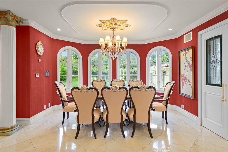 Chandelier, Dining room, Interior, Recessed Lighting