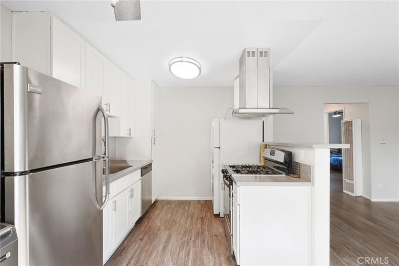 Interior, Kitchen, Stainless Steel Appliances, Wood Texture Flooring