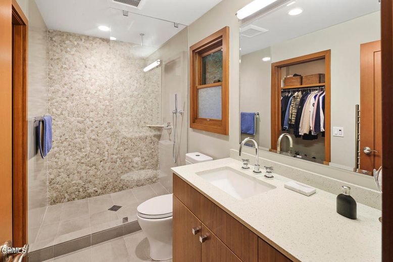 Bathroom, Dual Sink Vanities, Glass Shower, Interior, Recessed Lighting, Walk-in Closets
